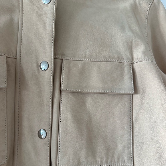 Parker Genuine Lamb Leather Jacket in Tan - Picture 6 of 8